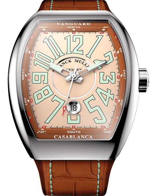 Franck Muller Vanguard Casablanca Review Replica Watch Cheap Price V 43 SC DT CASA AC SALMON